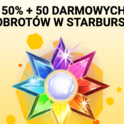 Bonus 50% + 50 free spinów w STARBURST w Spinamba